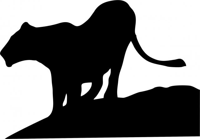 Lion Crouching Silhouette Laser Cut Appliques