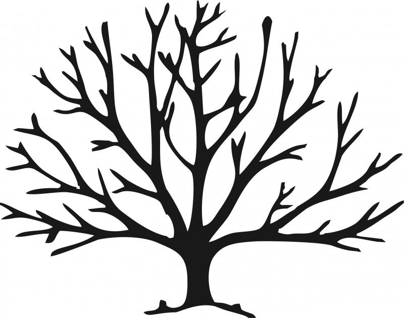 Bare Tree #2 Silhouettes Laser Cut Appliques