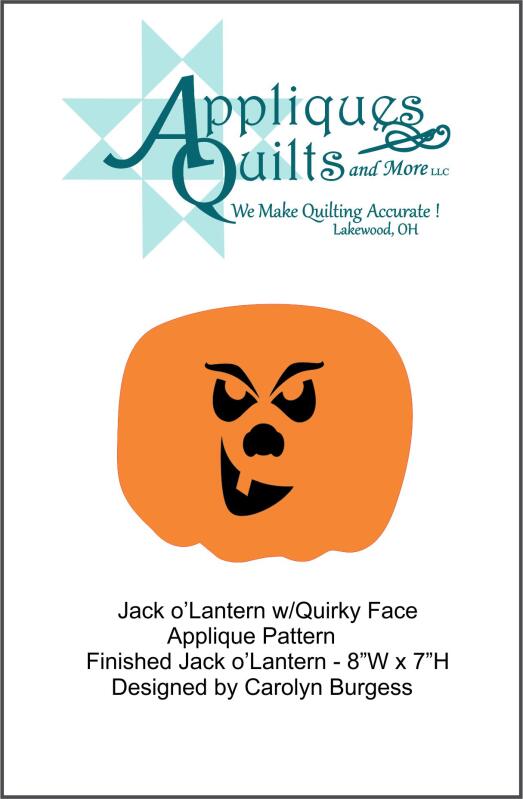 Pattern - Jack o'Lantern w/Quirky Face Applique