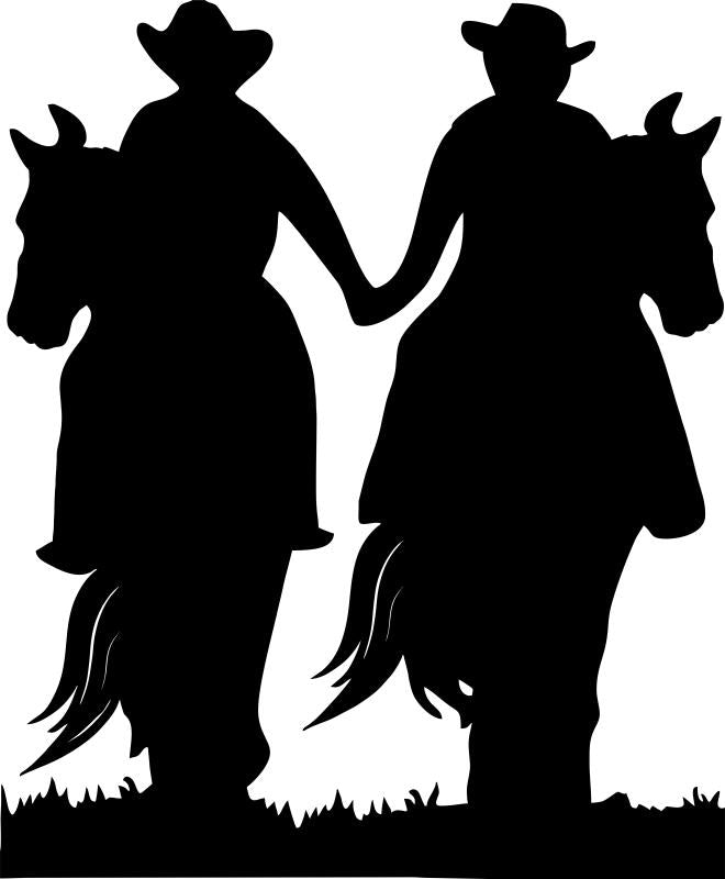 Western Couple #3 Silhouette Laser Cut Appliques
