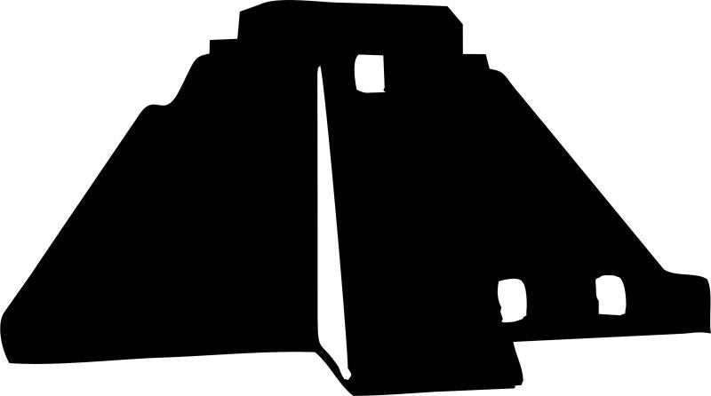 Mayan Temple Silhouette Laser Cut Appliques