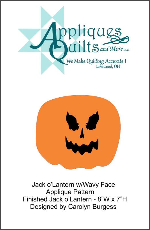 Pattern - Jack o'Lantern w/Wavy Face Applique