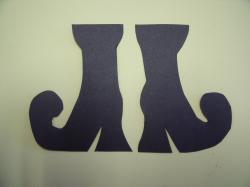 Witch's Boots Laser Cut Appliques (Size: 5"H, Color: Black )