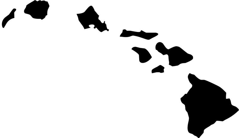 Hawaii Silhouette Laser Cut Appliques