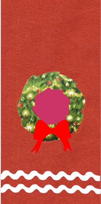 Towel Applique Kit - Christmas Wreath Laser Cut