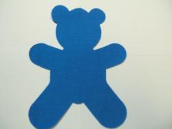Teddy Bear Laser Cut Appliques (Size: 4"H, Color: Blue )