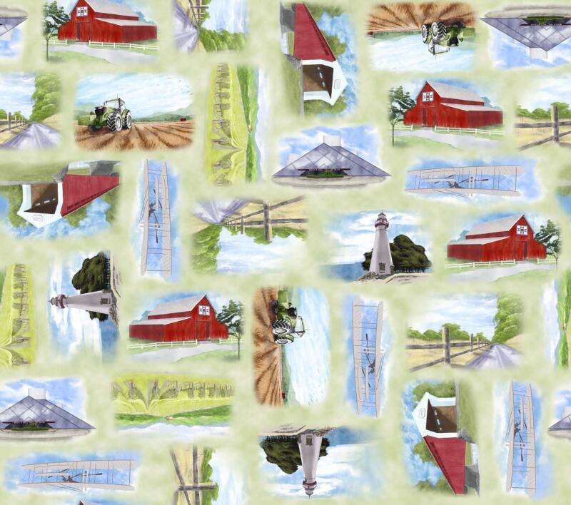 AOSH Fabric - Tossed scenes 2024