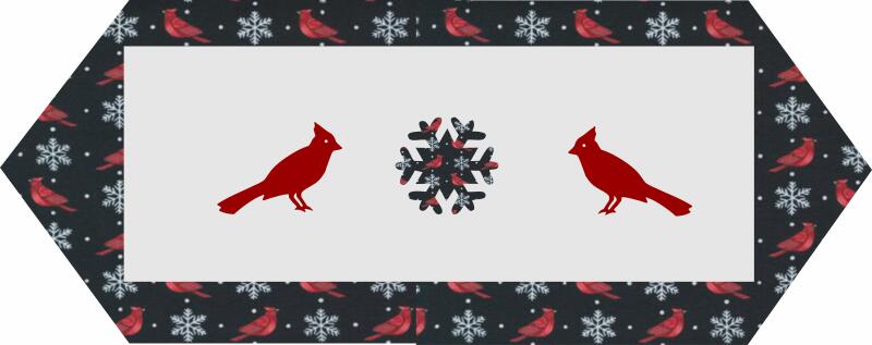 10 Minute Table Runner - Cardinals & Snowflakes
