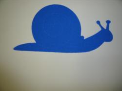 Snail Laser Cut Appliques (Size: with FUSIBLE - 5"W, Color: Blue , Direction: Facing left)