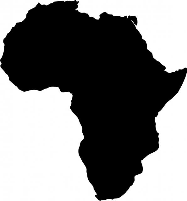 Africa Silhouette Laser Cut Appliques (Size: with FUSIBLE - 10"H, Color: Africa no letters)