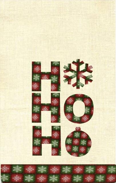 Towel Applique Kit - HO HO HO Laser Cut