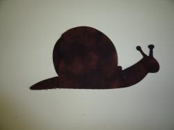 Snail Laser Cut Appliques (Size: with FUSIBLE - 5"W, Color: Tonal - Brown , Direction: Facing left)
