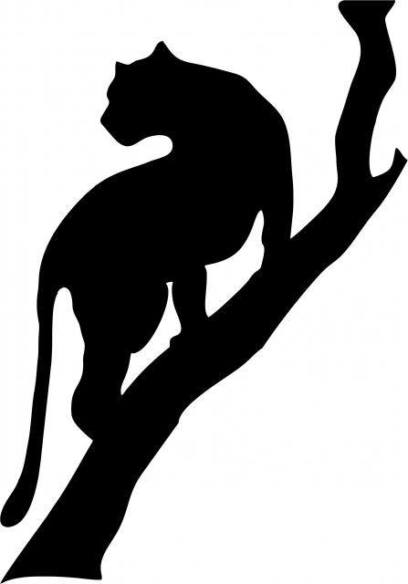 Panther on Branch Silhouette Laser Cut Appliques