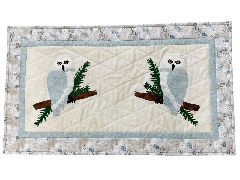 Winter's Snowy Owl Table Runner