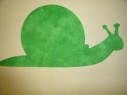 Snail Laser Cut Appliques (Size: with FUSIBLE - 5"W, Color: Tonal - Green, Direction: Facing left)