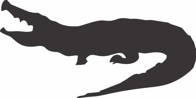 Alligator Silhouette Laser Cut Appliques