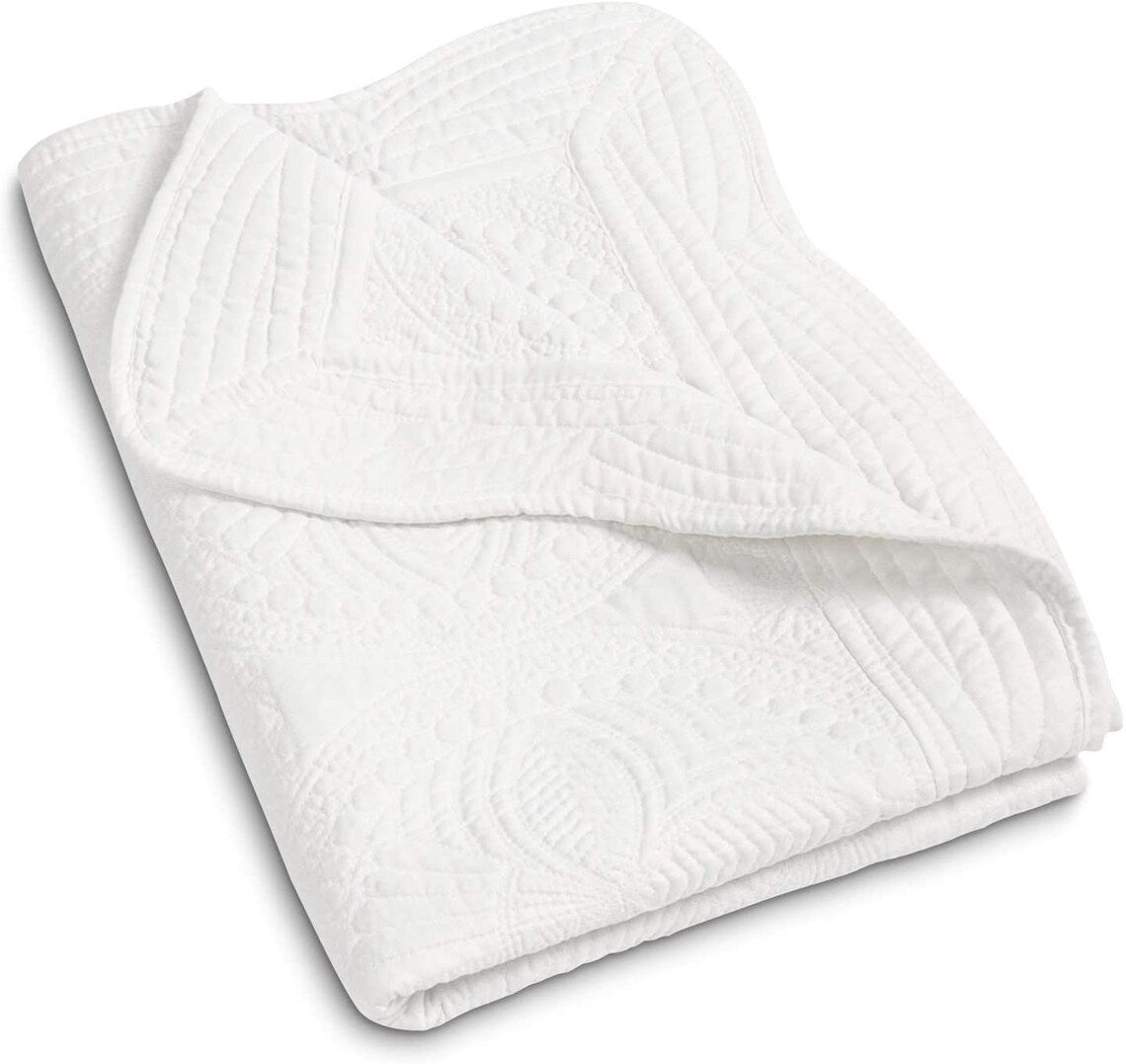 Heirloom Adult/Lap Quilt - White