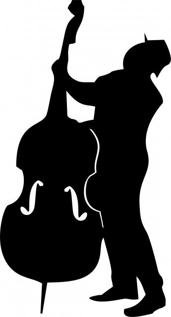 Bass Player Laser Cut Appliques (Direction: facing left, Size: 15"H)