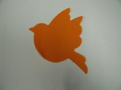 Bird Laser Cut Appliques (Size: 4"H, Color: Orange , Direction: Facing right)