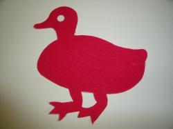 Duck Laser Cut Appliques (Size: with FUSIBLE - 5"H, Color: Red , Direction: Facing left)