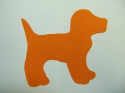 Dog - Puppy Laser Cut Appliques (Size: 6"W, Color: Orange , Direction: Facing left)
