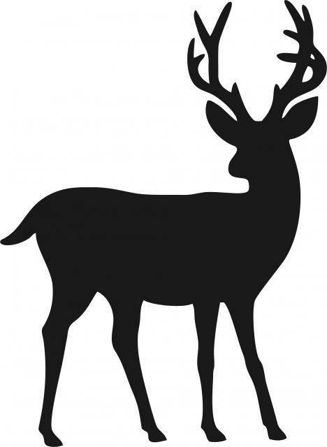 Deer Silhouette Laser Cut Appliques (Size: 9"H, Direction: head turned left)