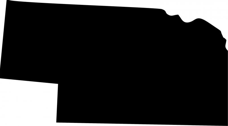 Nebraska Silhouette Laser Cut Appliques (Size: 9"W)