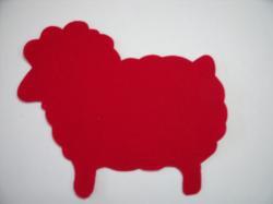Lamb Laser Cut Appliques (Size: 4"W, Color: Red , Direction: Facing right)