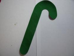 Christmas Candy Cane Laser Cut Appliques (Size: with FUSIBLE - 4"H, Color: Green , Direction: Facing right)