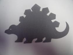 Dinosaur - Stegosaurus Laser Cut Appliques (Size: with FUSIBLE - 7"W, Color: Gray , Direction: Facing right)
