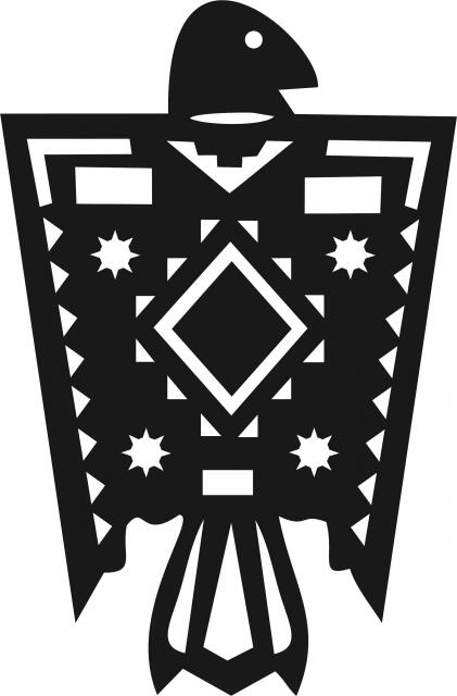 Thunderbird Symbol Silhouette Laser Cut Appliques (Size: 10"H, Color: Black)