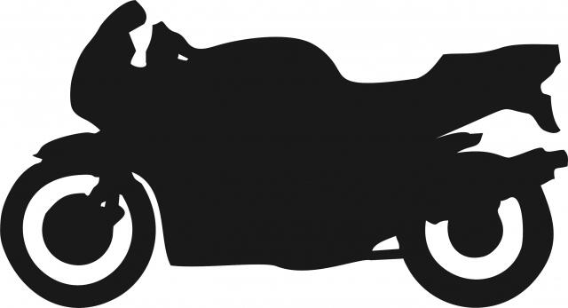 Motorcycle Sport Silhouette Laser Cut Appliques (Size: 8"W, Direction: facing left)