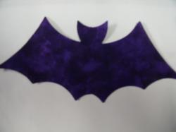 Bat Laser Cut Appliques (Size: 5"W , Color: Tonal - Purple)