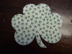 Shamrock Die Cut Appliques (Size: with FUSIBLE - 4"W, Color: Cream w/Tiny Shamrocks)