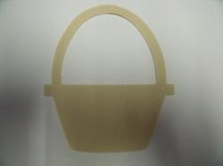Easter Basket Laser Cut Appliques (Size: with FUSIBLE - 6"H, Color: Tan/Beige )