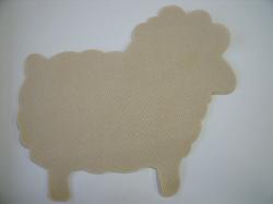 Lamb Laser Cut Appliques (Size: 4"W, Color: Tan/Beige , Direction: Facing left)