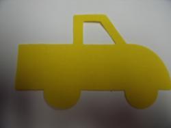 Truck Laser Cut Appliques (Size: WITH Backing - 4"W, Color: Yellow , Direction: Facing right)