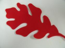 Oak Leaf Large Laser Cut Appliques (Size: 4"H, Color: Red )