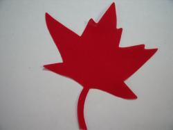 Maple Leaf Laser Cut Appliques (Size: 6"H, Color: Red )
