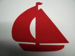 Sailboat Die Cut Appliques (Size: 5"W, Color: Red , Direction: Facing left)