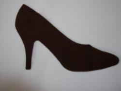 Shoe Die Cut Appliques (Size: with FUSIBLE - 5"W, Color: Brown, Direction: Facing left)