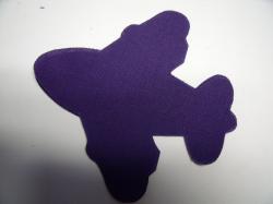 Airplane Laser Cut Appliques (Size: with FUSIBLE - 6"W, Color: Purple )