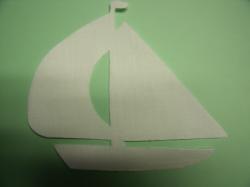 Sailboat Die Cut Appliques (Size: 5"W, Color: White , Direction: Facing left)
