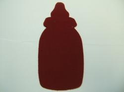 Baby Bottle Laser Cut Appliques (Size: 5"H, Color: Red )