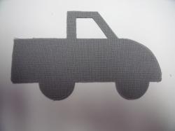 Truck Laser Cut Appliques (Size: 5"W, Color: Gray , Direction: Facing right)