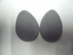 Easter Egg Laser Cut Appliques (Size: with FUSIBLE - 4"H, Color: Gray)