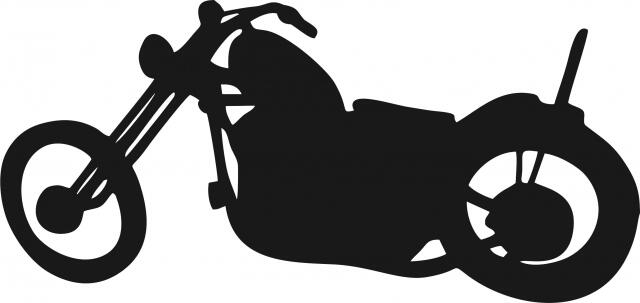 Motorcycle Chopper Silhouette Laser Cut Appliques (Size: with FUSIBLE - 9"W, Direction: facing left)