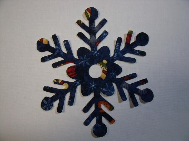 Snowflake Design #4 Laser Cut Appliques (Color: Blue w/Hats & Mittens, Size: with FUSIBLE - 5")