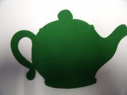 Teapot Laser Cut Appliques (Size: 6"W, Color: Green )