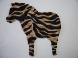 Zebra Laser Cut Appliques (Size: with FUSIBLE - 5"H, Color: Black & Brown Zebra , Direction: Facing left)
